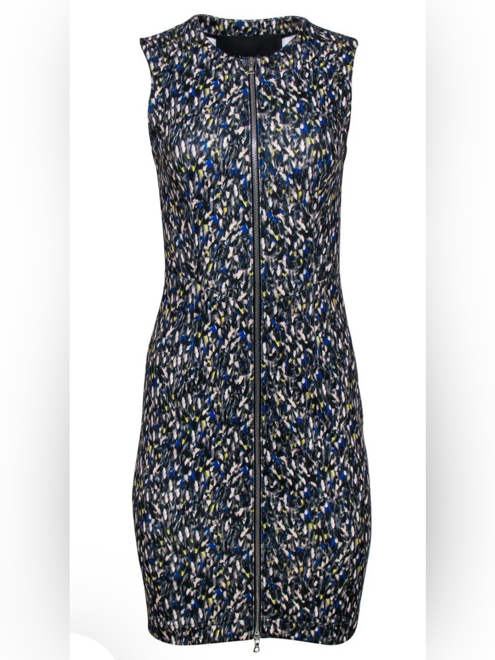 Yigal Azrouel - Speckled Multi Print Zippered Sheath Dress 4